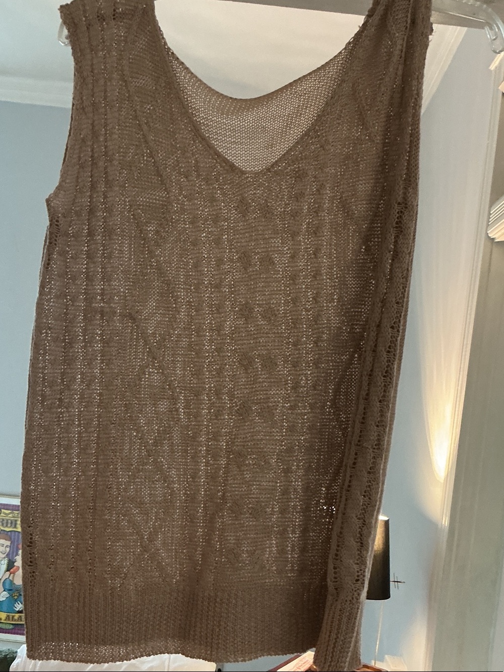 Brown Sleeveless Knit Tank Top